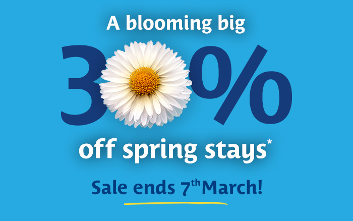 QUICK! Get 30% off Spring Stays including breakfast when you book our ‘Spring 30% Off’ rate by midnight 7th March.